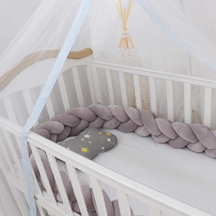 Baby Bumper Bed Braid Knot Pillow Cushion