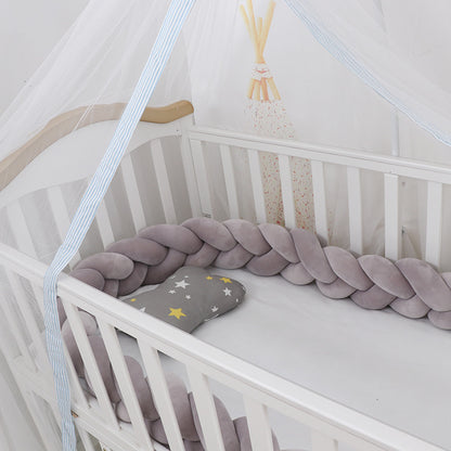 Baby Bumper Bed Braid Knot Pillow Cushion