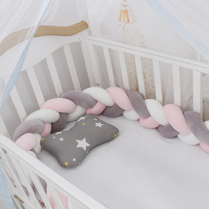 Baby Bumper Bed Braid Knot Pillow Cushion
